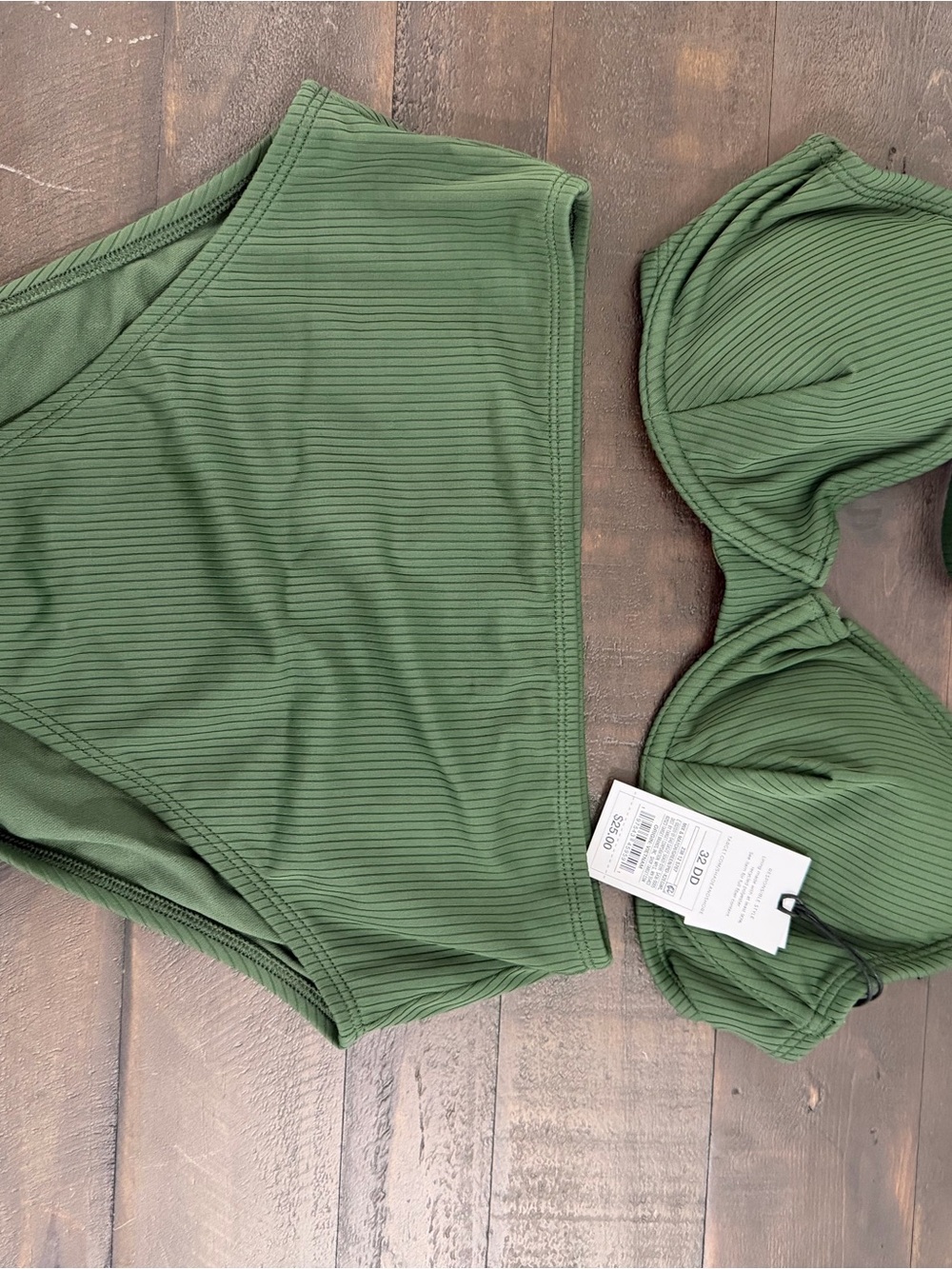 Target Olive Green Ribbed Two-Piece Swimsuit